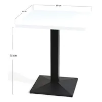 Essenza Mesa Tunka Black 60 Cm - Blanco
