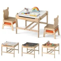 Mesa Y Silla Infantil 4 En 1 Costway (panda)