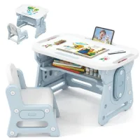 Mesa Y Silla Infantil 3 En 1 Costway (azul)