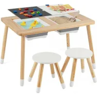 Mesa Con 2 Taburetes Costway Mesa Y Sillas Para Niños (2 Sillas Redondas)