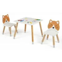 Mesa Y Sillas Para Niños Costway Escritorio Y 2 Sillas De Madera