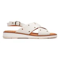 Pikolinos para mujer. W9B-0789C1 Sandalias de Piel Roquetas beige (35), 1 a 3cm, Hebilla, Casual