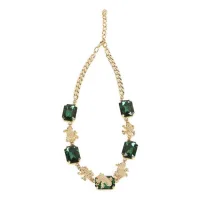 Addicted2 Cadena 'Pax collana placcata oro con cristalli Swarovski smeraldo e motivi rana'  oro / verde oscuro