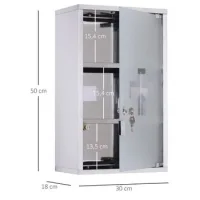 Botiquín De Primeros Auxilios De Acero Inoxidable Con Cerradura De 30x18x50cm Para Un Almacenamiento Seguro