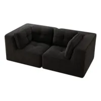 Sofá Esquinero Modular Y Configurable, Sofá De Dos Plazas Sin Marco, Cómodo Sofá De Pana, Adecuado Para Salón Y Dormitorio,black