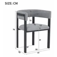 2 Sillas De Comedor, Cómodas Y Transpirables, Adecuadas Para Restaurantes, Salones, Cafeterías Y Otros Lugares, Estilo Moderno, Respaldo Envolvente Completo, Tela De Chenilla, Gris