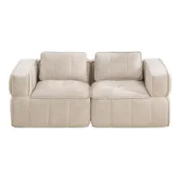 Sofá Moderno De Dos Plazas, Sofá Esquinero Modular Sin Estructura, Espuma De Alta Densidad 32d, Asiento Profundo, Funda Suave Y Cómoda, Para Salón Y Apartamento, No Requiere Montaje, Beige