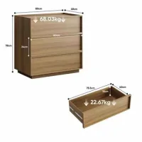 Cómoda De Tres Cajones, Armario/alacena Moderno, Muebles De Almacenamiento De Madera, Tocador, Adecuado Para Sala De Estar, Dormitorio, Pasillo, Color Roble