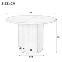Mesa De Comedor Redonda, 120 X 120 Cm, Apta Para 4-6 Personas, Diseño Clásico, Estilo Minimalista Escandinavo, Alta Calidad, Duradera Y Resistente A Los Arañazos, Color Roble (sin Silla)