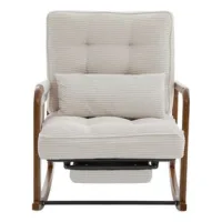 Mecedora Moderna Con Reposapiés, Silla De Bebé De Pana Con Bolsillos Laterales, Silla De Ocio Ergonómica Con Cojín Lumbar Y Respaldo Ajustable, Para Salón