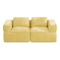 Sofá Moderno De Dos Plazas, Sofá Esquinero Modular Sin Estructura, Espuma De Alta Densidad 32d, Asiento Profundo, Funda Suave Y Cómoda, Para Salón Y Apartamento, No Requiere Montaje
