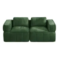 Sofá Moderno De Dos Plazas, Sofá Esquinero Modular Sin Estructura, Espuma De Alta Densidad 32d, Asiento Profundo, Funda Suave Y Cómoda, Para Salón Y Apartamento, No Requiere Montaje, Verde