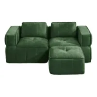 Sofá Modular De Dos Plazas En Forma De L Sin Estructura Con Taburete, Espuma De Alta Densidad 32d, Asiento Profundo, Tela Agradable Para La Piel, Antideslizante