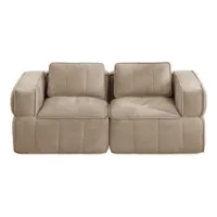 Sofá Moderno De Dos Plazas, Sofá Esquinero Modular Sin Estructura, Espuma De Alta Densidad 32d, Asiento Profundo, Funda Suave Y Cómoda, Para Salón Y Apartamento, No Requiere Montaje, Arena