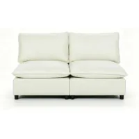 Moderno Sofá De Salón De 2 Plazas Ajustable De 146 Cm, Sin Reposabrazos, Asiento Espacioso Con Cojines Gruesos