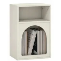 Mesita De Noche Con Compartimentos De Almacenamiento Abiertos, Diseño Curvo Moderno, Mesa Auxiliar Para Dormitorio (solo Con 1 Mesita De Noche)