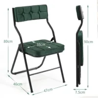 Sillas Plegables Paquete De 2 - Sillas De Comedor Plegables Con Cojín, Silla Adicional Plegable Portátil Y Ensamblada Para Invitados Cocina Oficina Boda Fiesta Verde