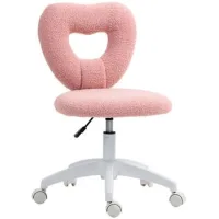 Silla De Escritorio, Silla De Oficina, Silla Giratoria De Oficina En Casa Con Respaldo En Forma De Corazón, Sin Reposabrazos