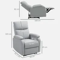 Sillón De Relax, Sillón Para Televisión Con Función Reclinable, Sillón Para Televisión Tapizado Con Aspecto De Lino, Sillón Reclinable Con Núcleo De Muelles Ensacados