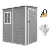 Cobertizo Para Herramientas 1, 54m³, Cobertizo De Jardín Con Techo Inclinado, 122 X 149 X 192/177 Cm, Cobertizo Para Herramientas Con Puerta Con Cerradura, Ventana