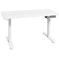 Escritorio Ajustable En Altura 140x70cm Escritorio Eléctrico Para Computadora 4 Memorias Asiento Ergonómico Escritorio De Pie Gancho Anticolisión Blanco