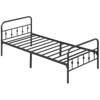 Estructura De Cama Para Colchón De 200 X 90 Cm, Estructura De Cama Plegable, Cama De Metal De 82,5 Cm De Altura, Cama Con Estructura De Metal, Para Dormitorio, Habitación De Invitados, Negro