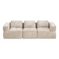 Sofá Modular De 3 Plazas, Diseño Sin Soporte, Espuma De Alta Densidad 32d, Tejido Cómodo, Apto Para Salón, Diseño Antideslizante, No Requiere Montaje, Beige