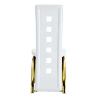 [juego De 4] Sillas De Comedor De Diseño Europeo Con Patrón Perforado, Cuero Pu Blanco Mate + Patas De Metal Dorado Brillante, 102,5 Cm De Altura, Para Comedor O Sala De Estar Moderna