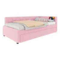Sofá Cama, Sofá Cama De 90*200 Cm, Sofá Cama, Cama Con Somier (sin Colchón), Con Lámpara De Noche, Con Cama Plegable Multifuncional, Puerto Usb, Tipo C, Material Confortable, Boucle, Rosa