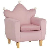 Sillón Infantil Rosa Estructura Madera 50x42x58cm Carga 45kg Niños 3-5 Años