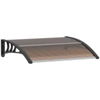 Marquesina Para Puerta Con Proteccion Contra Lluvia Y Uv Para Entrada Y Ventana En Aluminio Marron 75 × 100 Cm