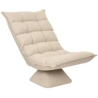 Sillón Relax Giratorio, Efecto Lino, 62x70x95 Cm, Beige - Sweiko