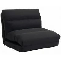 Sillón De Suelo Perezoso Convertible En Cama Inclinable 90°-180° Negro - Sweiko