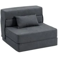Sofá Bajo Convertible En Colchón Con Cojines De Espuma, Gris Oscuro - Sweiko