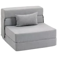 Sofá Bas Convertible En Matelas Con Cojines De Espuma, Gris Claro - Sweiko