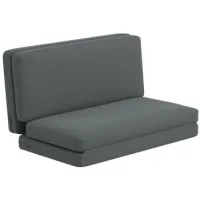 Sillón Fauteuil Relax Convertible 3 En 1, Matelas Divisible, 138cm Ancho, Gris Oscuro - Sweiko