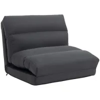 Sillón De Suelo Convertible En Cama, Respaldo Inclinable, Soporte 120kg, 70x72x56 Cm, Gris Oscuro - Sweiko
