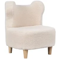 Sillón Para Niños Con Respaldo En Forma De Oso En Tejido Polar Teddy, 47x43x53 Cm, Beige - Sweiko