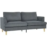 Sofá De 3 Plazas En Terciopelo Grueso Con Resortes, Asiento Amplio Y 2 Cojines, 188x80x86 Cm, Gris Oscuro - Sweiko