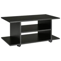 Mueble Para Tv Con Estantes Y Ruedas Con Bloqueo Superficie De Melamina 80x40x40 Cm Negro - Sweiko
