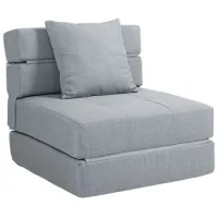 Sillón Fauteuil Relax Con Función Cama Y 1 Cojín Incluido, 70x70x61 Cm, Gris Claro - Sweiko