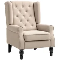 Sillón Salón Estilo Francés, Terciopelo Glaseado, Cojines, 74x86x102 Cm, Beige - Sweiko