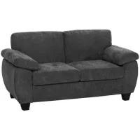 Sofá 2 Plazas Chenilla 156cm, Cojines De Resortes, Soporte 300kg, Gris Oscuro - Sweiko