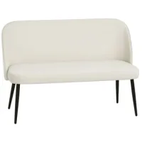 Sofá De 2 Plazas Moderno, Estructura De Metal Y Madera, Tela De Terciopelo, Beige - Sweiko