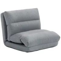 Sillón De Suelo Convertible En Cama, Inclinable De 90° A 180°, 70x72x56 Cm, Gris - Sweiko