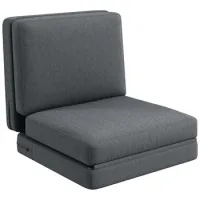 Sillón Fauteuil De Sol Pliant Avec Coussin, Sofá Modular, Salón/oficina, 75x268x18 Cm, Gris Oscuro - Sweiko