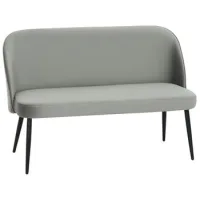 Sofá De 2 Plazas Moderno, Estructura De Metal Y Madera, Tela De Terciopelo, Gris - Sweiko