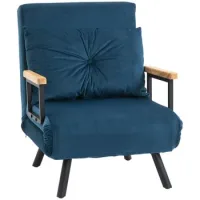 Sillón Fauteuil De Lectura Estilo Escandinavo Con Cojín Acolchado, Azul - Sweiko