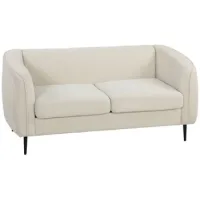 Sofá De 2 Plazas De Terciopelo Beige 160cm, Salón Moderno Con Asiento Amplio - Sweiko