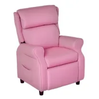Sofá Relax Para Niños De 3 A 5 Años Con Reposapiés, Apoyabrazos Y Respaldo Ajustable, Rosa - Sweiko